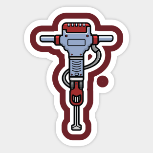 Electric Jackhammer Tool Sticker vector illustration. Professional worker tool equipment icon concept. Construction tool, road construction and working tool sticker design logo. Sticker